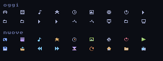 The icons as they were, and the new set.