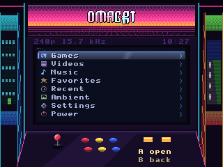 A: the menu on the screen of a single cabinet.