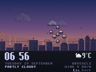 Dawn, partly cloudy.