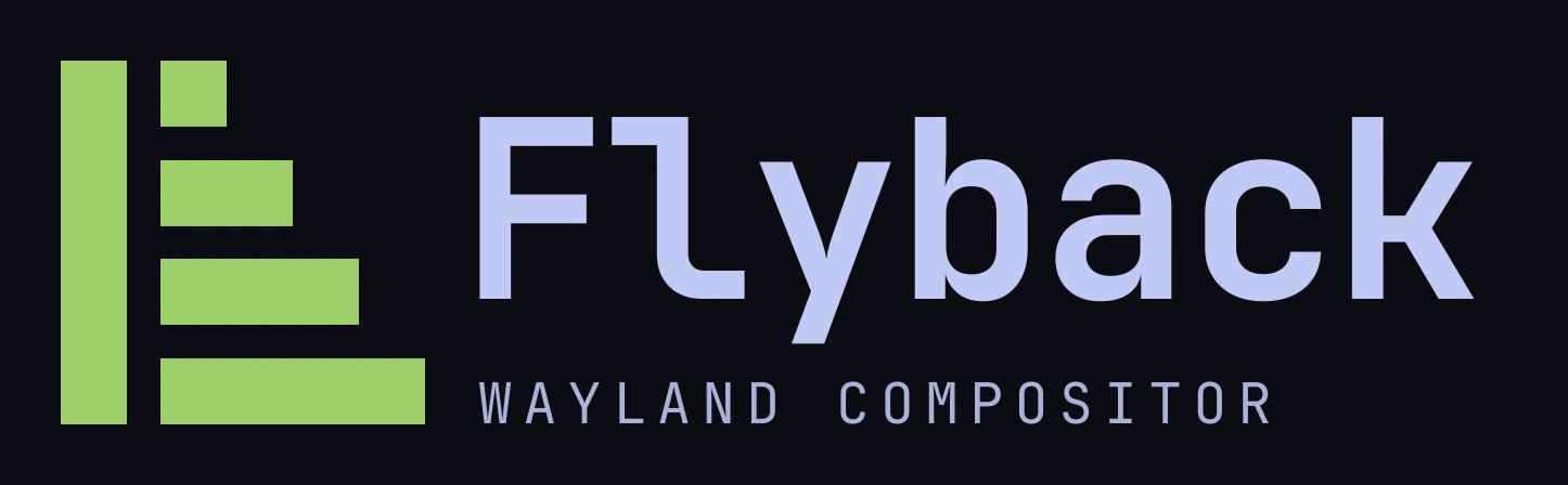 The Flyback lockup: the mark beside the word Flyback and the line Wayland compositor
