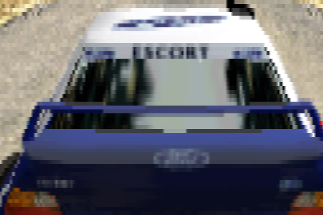 The back of the car, enlarged, reduced, filtered